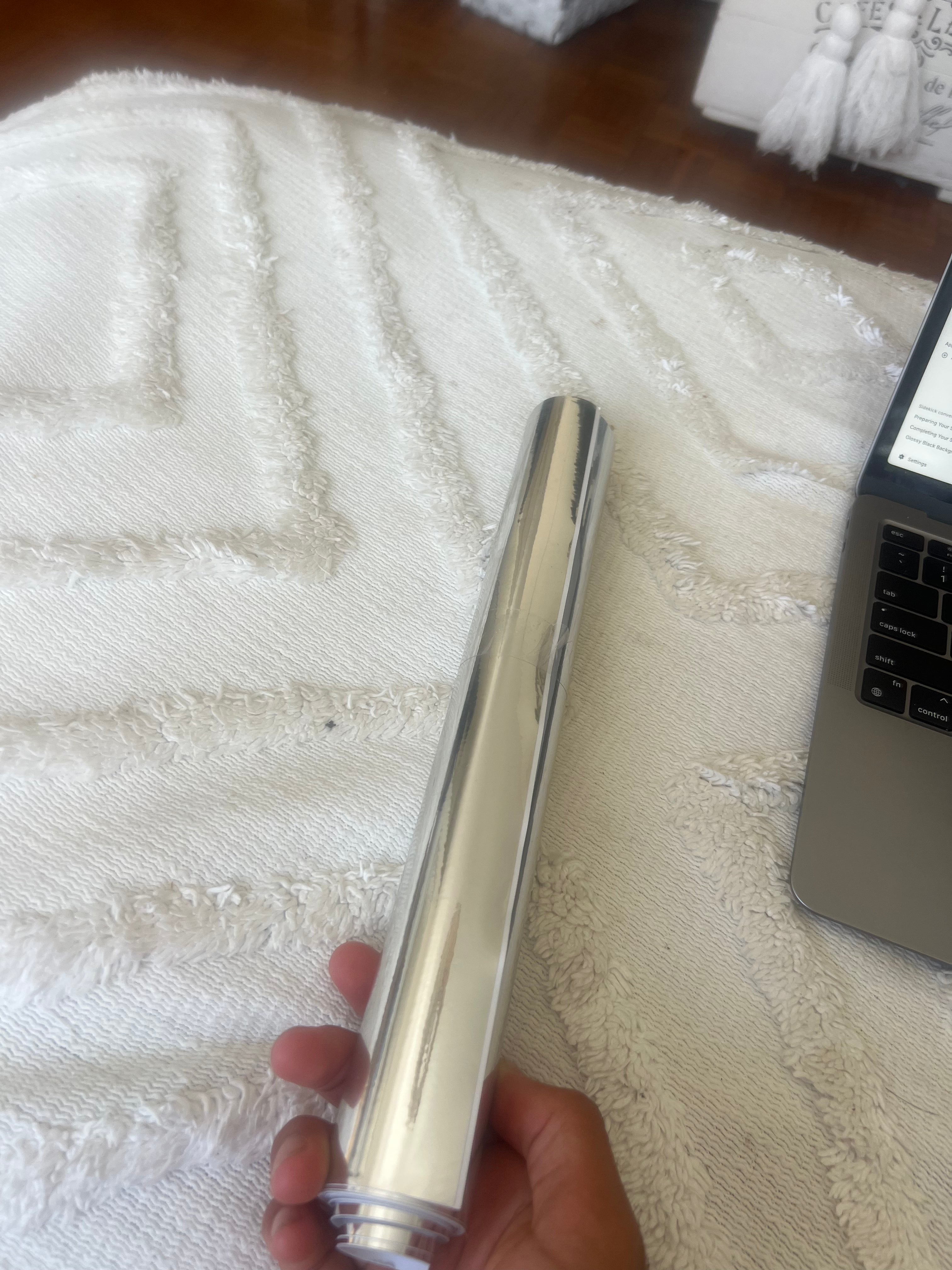 Chrome vinyl wrap for forks