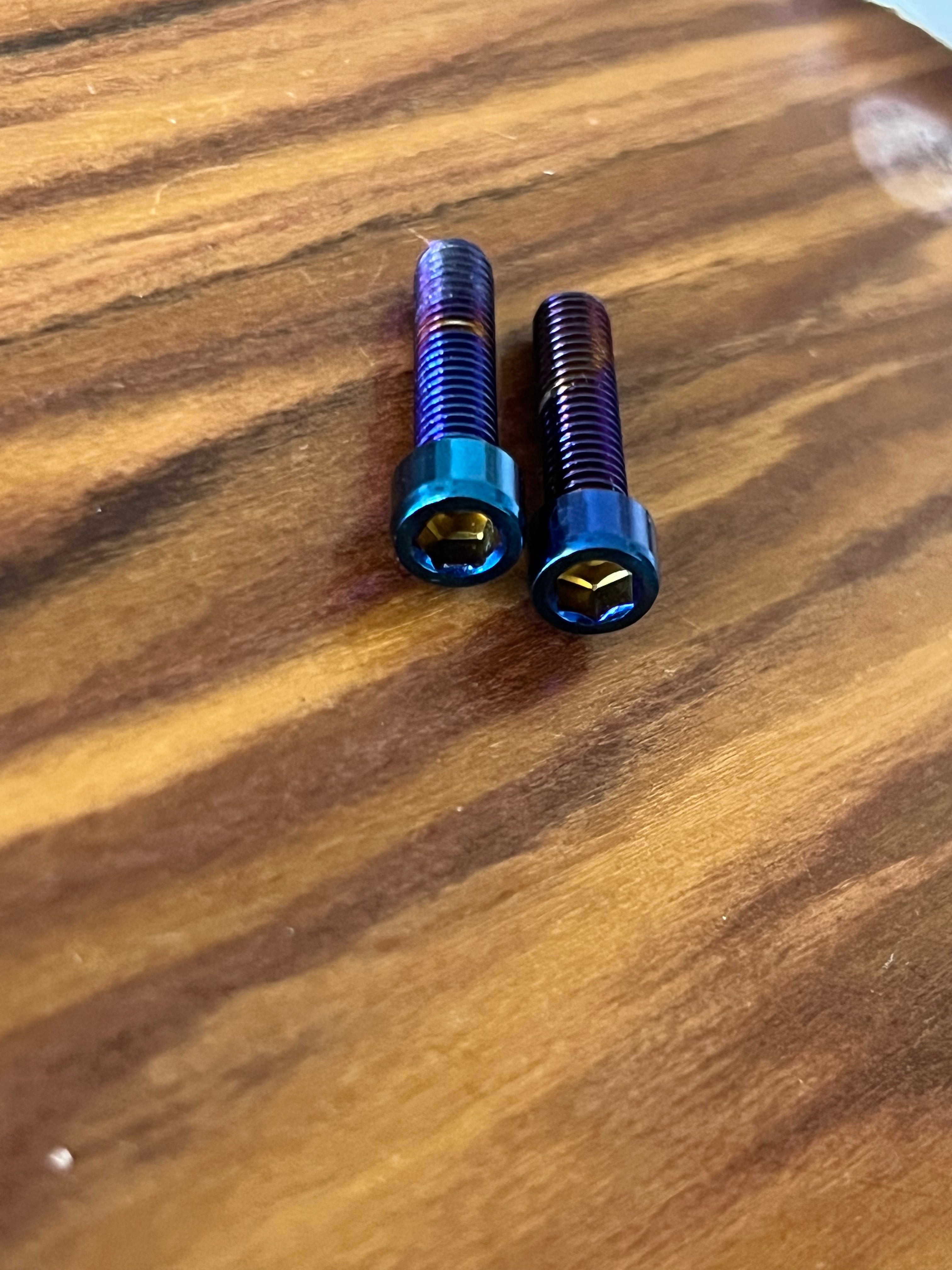 Titanium Brake Lever Clamp Bolts — 2 Piece Compatiable with Most bikes Fatboy,surron,etc