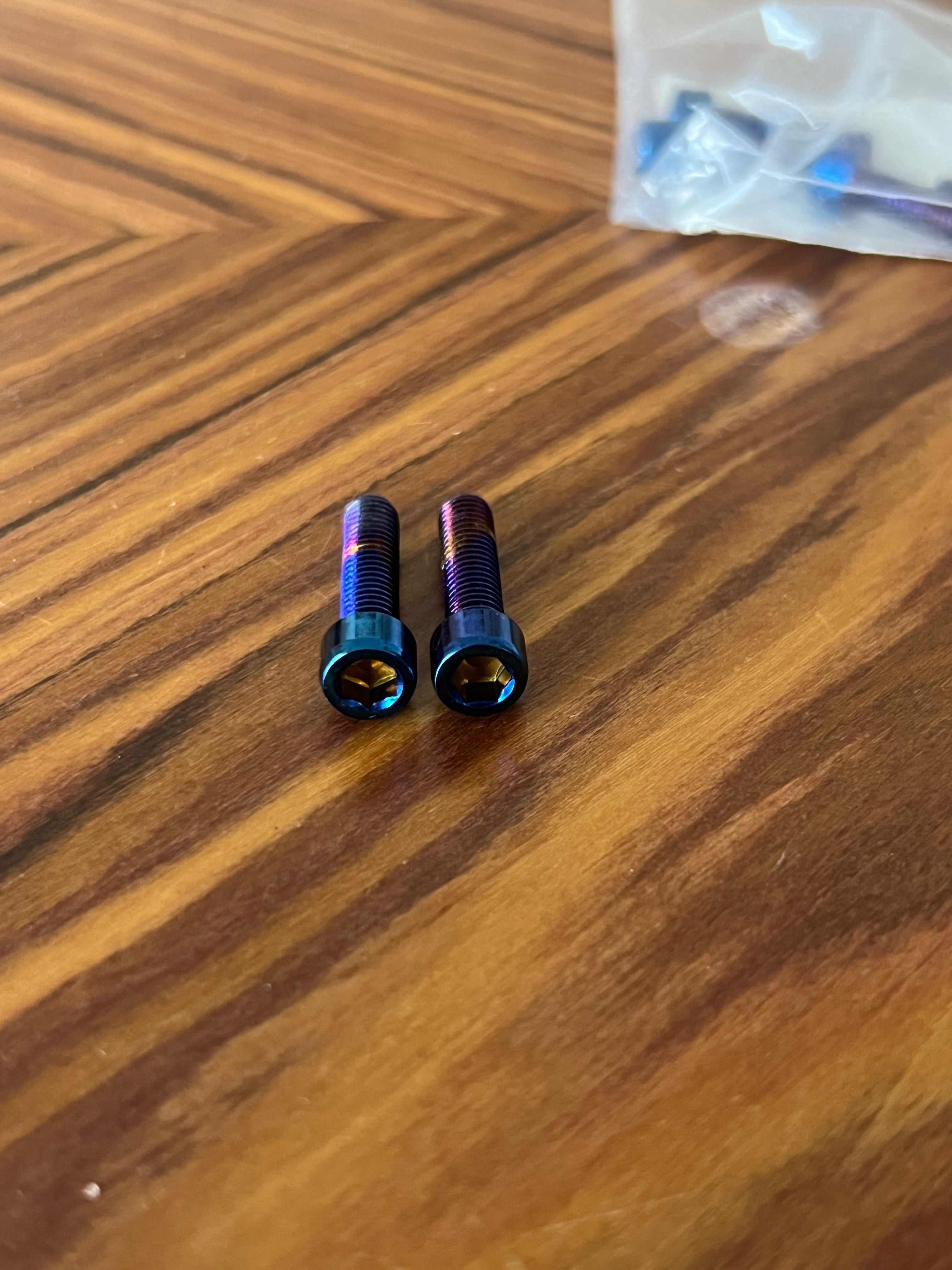 Titanium Brake Lever Clamp Bolts — 2 Piece Compatiable with Most bikes Fatboy,surron,etc
